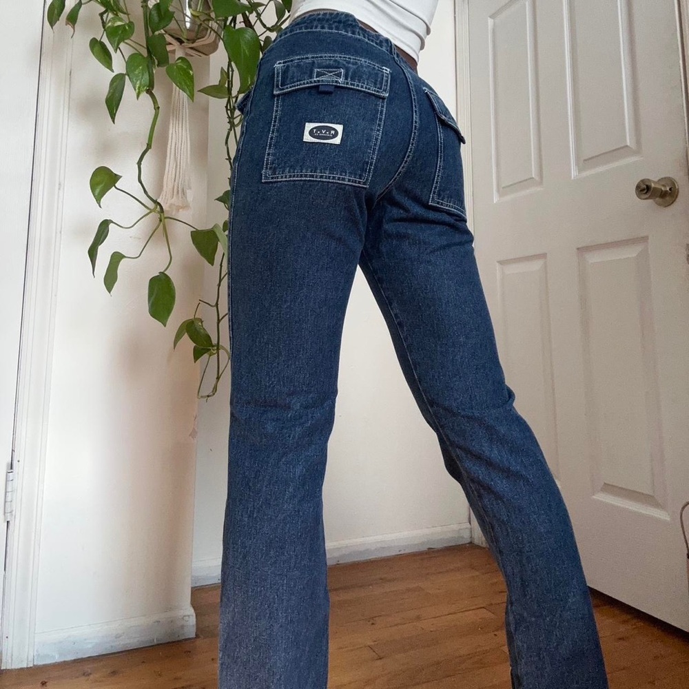 y2k cargo jeans with drawstring waist